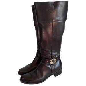 FENDI Black Knee High Leather Riding Boots Womens Size 9 US